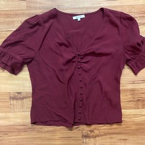 Madewell ruffle button down shirt